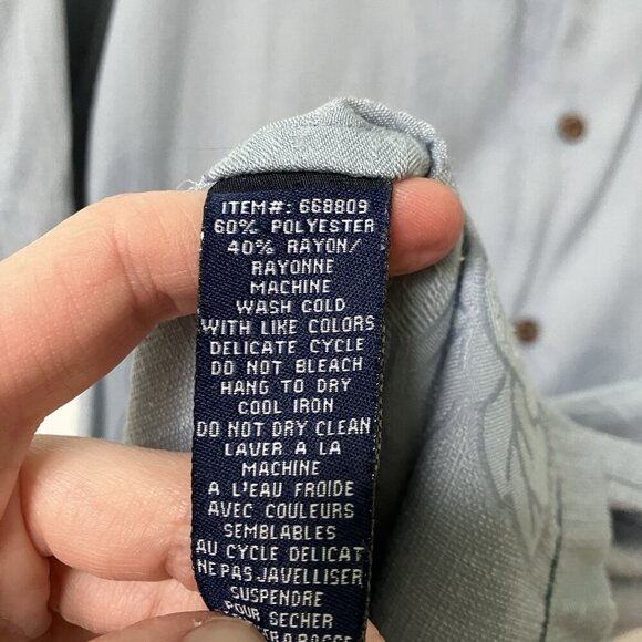 Hathaway Hawaiian Shirt Mens M Rayon Blend Blue Magnum Style Camp Button Up - Picture 5 of 8